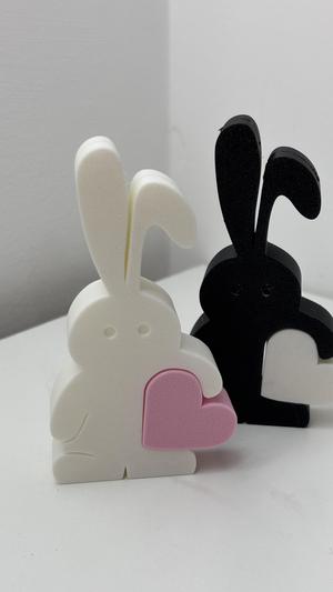 Valentine's Day Bunny Holding Heart - 3D Printable Gift