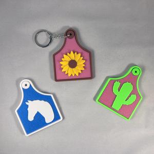 Keychain / Tag Collection - Cactus, Horse, Sunflower - Cow Tag - STL Files - NO AMS - COMMERCIAL