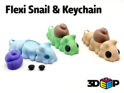 Flexi Snail with shell & Keychain - No Supports