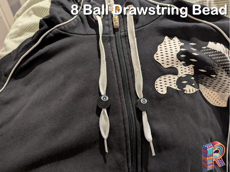 8 Ball Hoodie Drawstring Bead