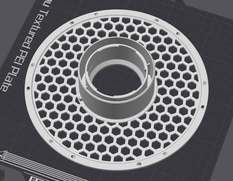 Bambu Lab reusable spool holder improved hexagon patern
