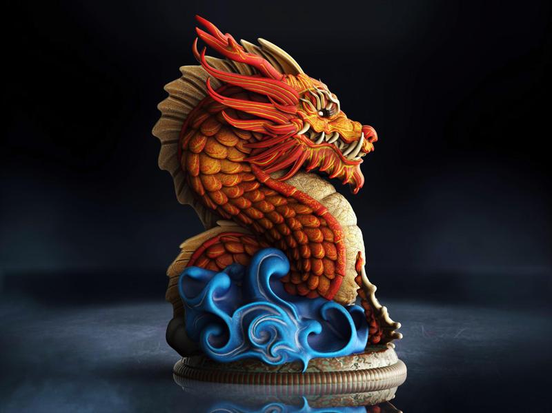 ChineseDragon Bust (Pre-Supported)