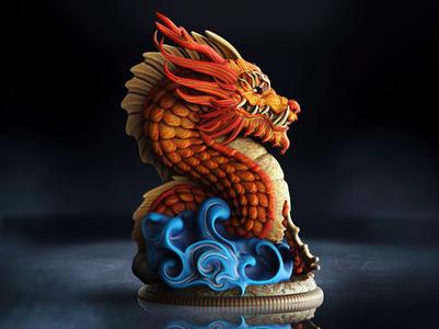 ChineseDragon Bust (Pre-Supported)
