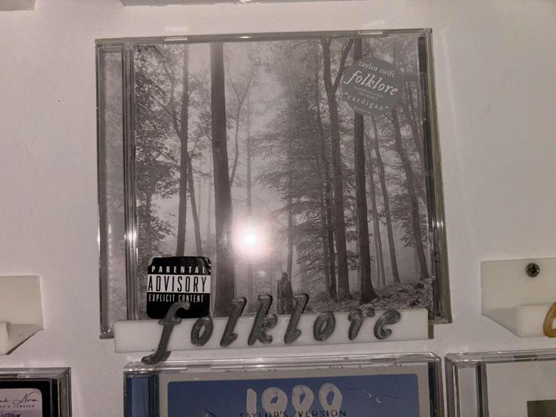 Taylor Swift CD, folklore, holder wall mounted