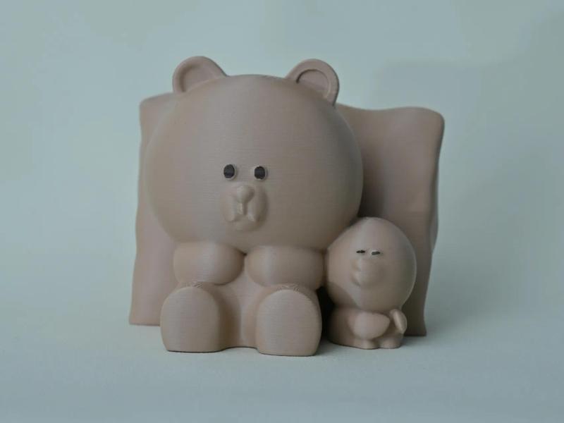 Brown Bear and Sally Duck, computer/car/desk ornaments