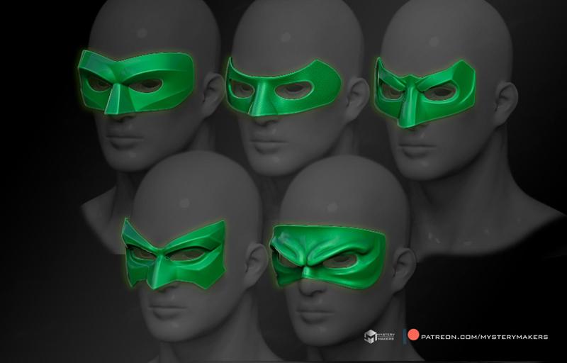 Green Lantern 5 mask set