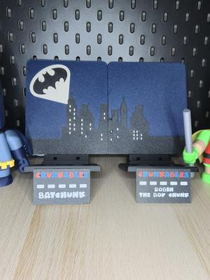 Batchunk and Robin Multicolor Nameplates and Backer