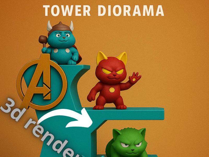 Catvengers tower diorama