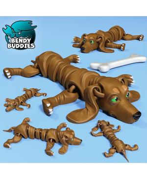 Dozer Lazy Dachshund / Articulated Dog / Print-in-Place Hound Creature / Canine Beast / Pet Animal  
