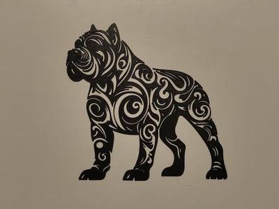 bulldog tribal wall art