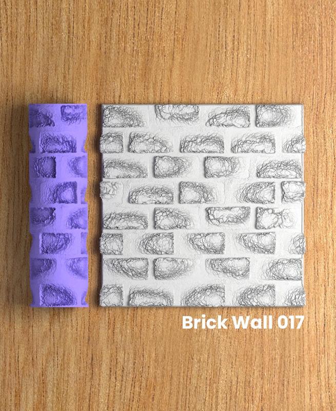Collection Green | Brick Wall 017 | Polymer Clay Seamless Texture Roller