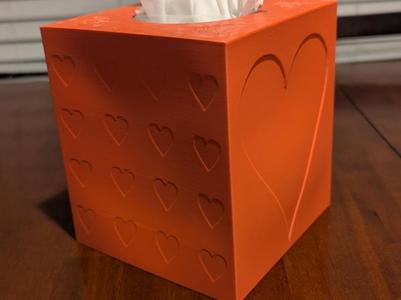 Tissue Box Cover - Hearts - Happy Valentines 