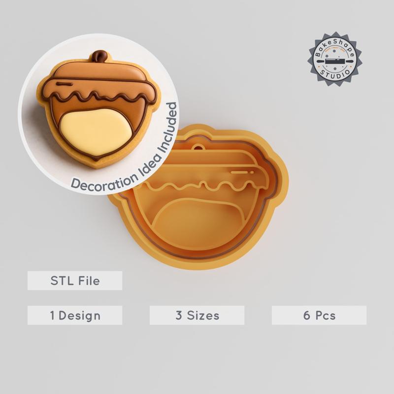 Dough Shape Cutter & Stamp, Perfect for Cookies & Fondant, 6-Piece Set, Includes S/M/L Sizes PRODUCT_737