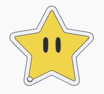 Mario Star Keychain