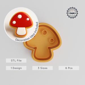 Spotty Mushroom Shape Cutter & Stamp, Cookie & Fondant Tool Set, 3 Sizes, 6 Pc Collection PRODUCT_3