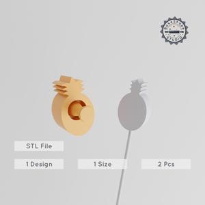 Tropical Pineapple Cake Pop Mold, Exotic Fruit Design, 2-Piece 3D Print STL PRODUCT_1203