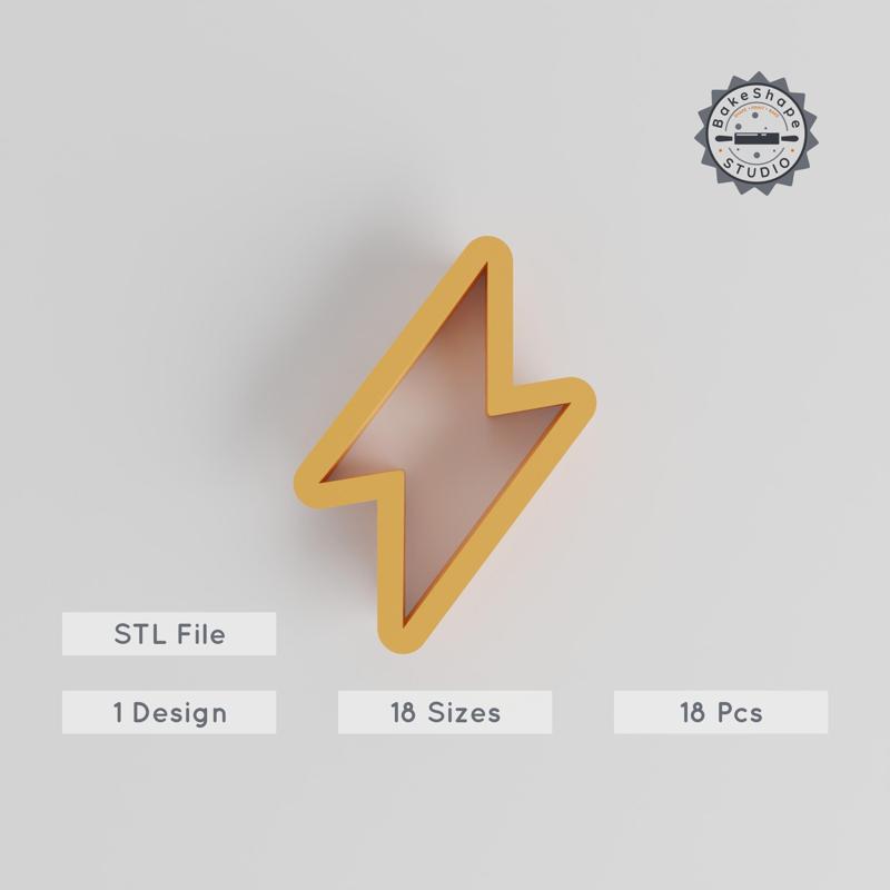 Lightning Bolt Shape Cutter Collection, 18 Sizes, Perfect for Cookies, Fondant & Clay PRODUCT_159