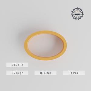 Oval & Elipse Cookie Cutter Set, 0.75"-5", 18-Piece, Perfect for Cookies, Fondant, Clay PRODUCT_1163