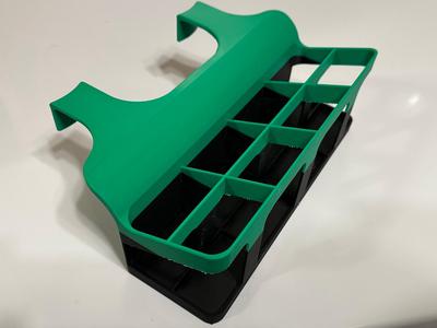 Remote caddy, 8 remotes, hangs from cupholders