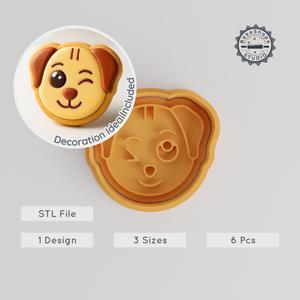 Crazy Animal Shape Cutter & Stamp Set, 6-Piece Cookie & Fondant Kit, Dog Design, Includes S/M/L Sizes PRODUCT_876