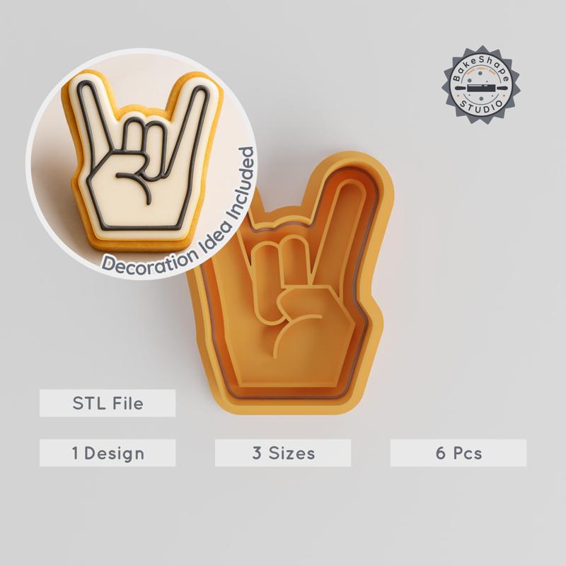 Hand Shape Cutter & Stamp, Cookie & Fondant Set, Includes S/M/L Sizes, 6 Pieces PRODUCT_655