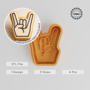 Hand Shape Cutter & Stamp, Cookie & Fondant Set, Includes S/M/L Sizes, 6 Pieces PRODUCT_655