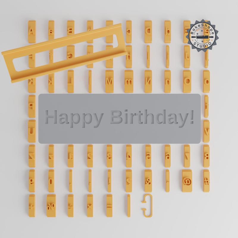 Liberation Sans Bold Font Tiles Set, 1/2" Size, 80 Piece Collection for Clay, Cookies & Fondant PRODUCT_2807