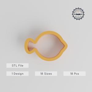 Flounder Shape Cutter, Cookie & Clay Craft, Set of 18 Sizes, Tropical Fish Design, Sealife & Coastal Theme PRODUCT_2720