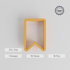 Bookmark Shape Cutter Set, 0.75"-5", Cookie & Fondant Tag, Label, Marker & Identifier STL Collection PRODUCT_150
