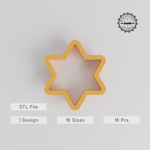Hexagram Shape Cutter Set, Star & Geometric Designs, 18 Sizes for Cookies, Fondant, Clay PRODUCT_1172