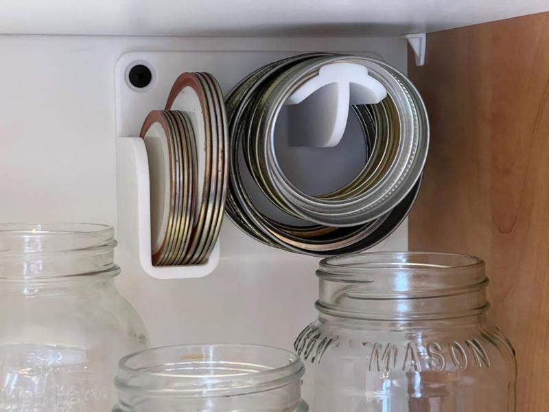 Mason Jar Lid and Ring Cabinet Holder No supports