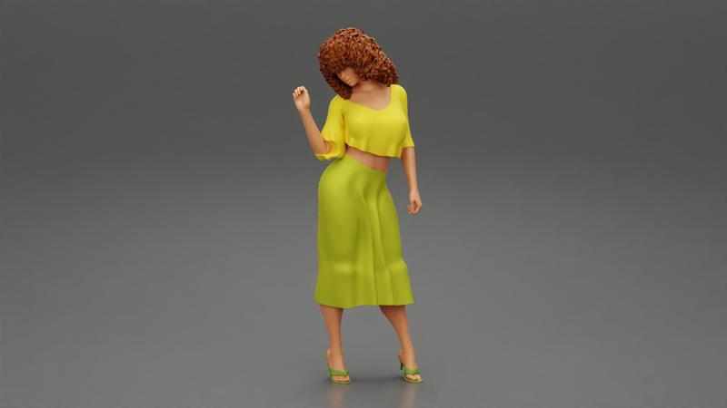 Attractive Girl With Curly Hair Posing