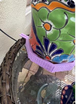 Decorative Pot Saucer with convenient side drain.