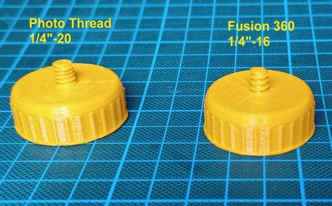 1/4"-20 and 3/8"-16 Inch Thread profile for Fusion360 (.xml-Database)