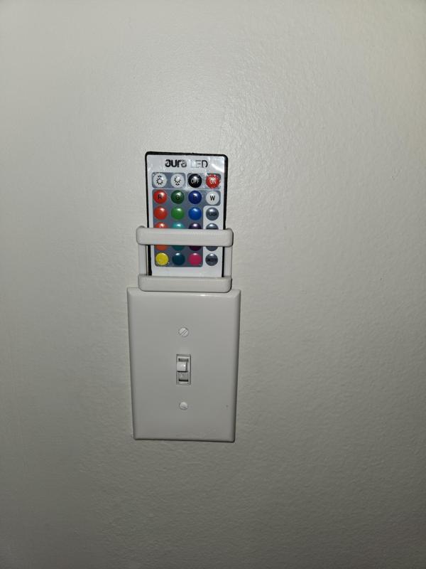 LED Remote Holder - Light Switch Cover Attachments - Top and Side