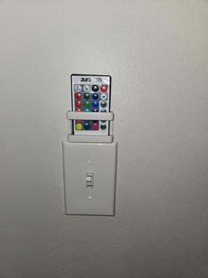 LED Remote Holder - Light Switch Cover Attachments - Top and Side