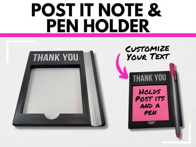 Post it Note Holder with Pen Rest for Desk Top