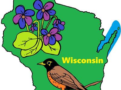 Wisconsin Faux Stained Glass Suncatcher