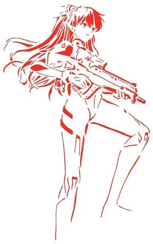 Asuka Shikinami Langley stencil 4