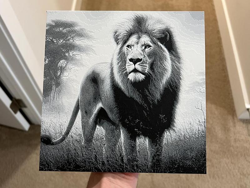 Lion In the Plains Art Hueforge