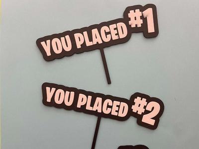 You placed #1-10 Fortnite themed cake toppers