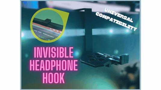 Invisible Headphone Hook for Monitor