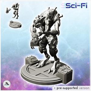 Alien creature with bionic eye and assault rifle (18) - SF SciFi wars future apocalypse post-apo wargaming wargame