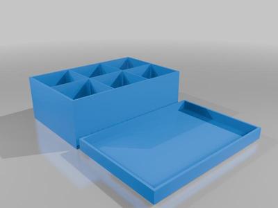 box divided into 6 partitions with lid