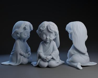 Nativity Cut: Young Contemplating Girl