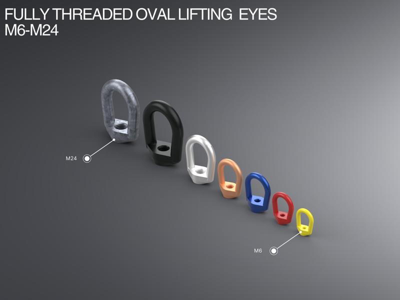 Fully Threaded Oval Lifting Eyes M6-M24
