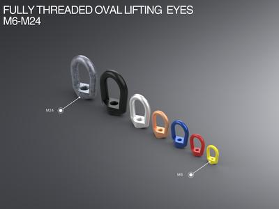 Fully Threaded Oval Lifting Eyes M6-M24