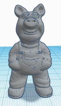 Farmer Pig Keychain