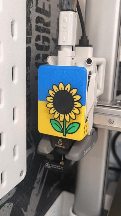 A1/A1 mini extruder cover. Ukraine sunflower 