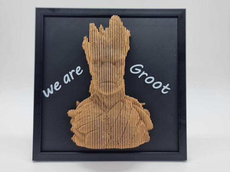 Layered Groot Sculpture